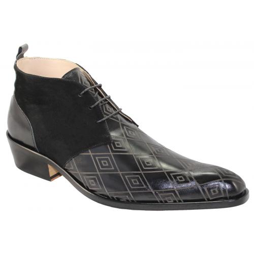 Emilio Franco "EF130" Black Genuine Calf / Suede Ankle Boots.